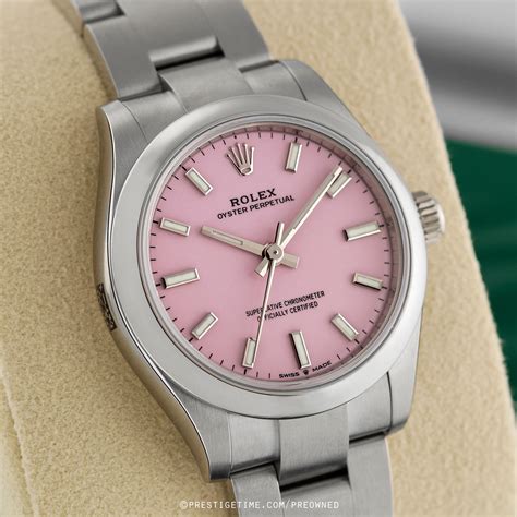 rolex oyster perpetual candy pink 31mm|rolex oyster perpetual pink face.